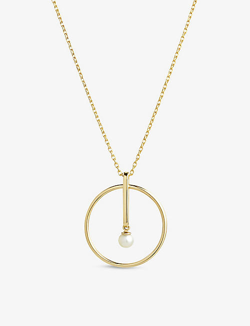 THE ALKEMISTRY: RUIFIER Astra Moonlight 18ct yellow-gold and Akoya pearl pendant necklace
