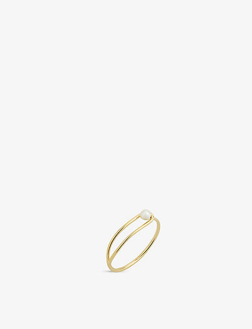 THE ALKEMISTRY: RUIFIER Astra New Moon small 18ct yellow-gold and Akoya pearl ring