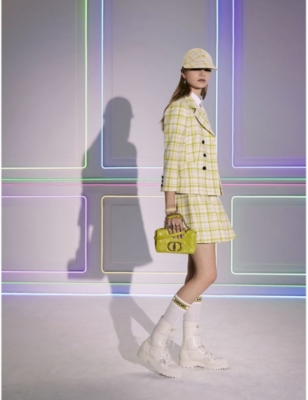 DIOR - Check'n'Dior-pattern wool mini skirt | Selfridges.com