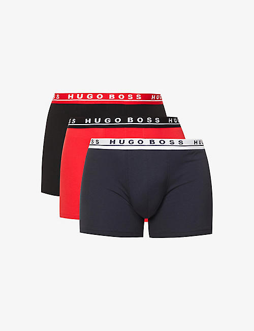 BOSS: Business mid-rise pack of three stretch-cotton boxers