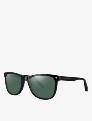 Shop Aspinal Of London Women's Black Milano D-frame Acetate Sunglasses
