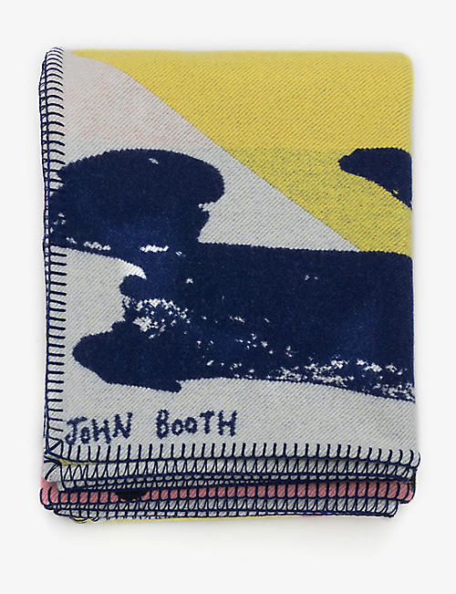 BEGG X CO: Begg & Co. x John Booth Graffiti lambswool and cashmere throw 137cm x 180cm
