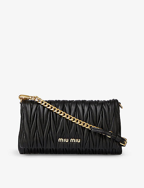 MIU MIU: Matelassé quilted leather clutch bag