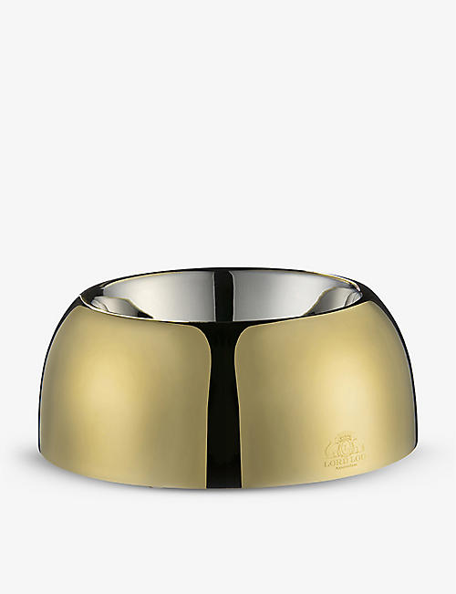 LORD LOU: Capri gold-tone stainless-steel pet bowl
