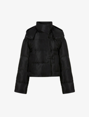 Allais High Collar Quilted Puffer Jacket Black | ALLSAINTS Canada