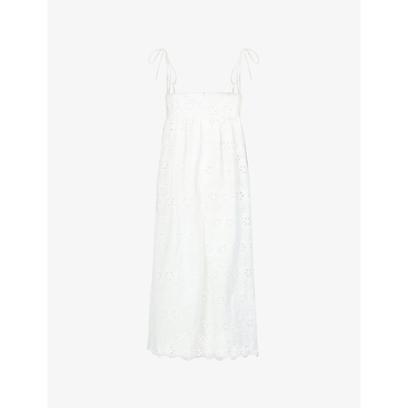 Shop Amy Lynn Women's White Embroidered Cotton Midi Dress