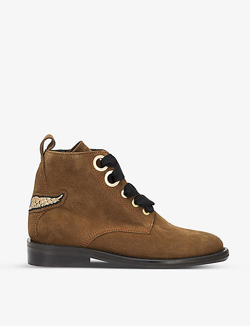 ZADIG&VOLTAIRE: Laureen lace-up suede ankle boots