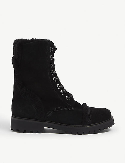 ZADIG&VOLTAIRE: Joe lace-up suede ankle boots