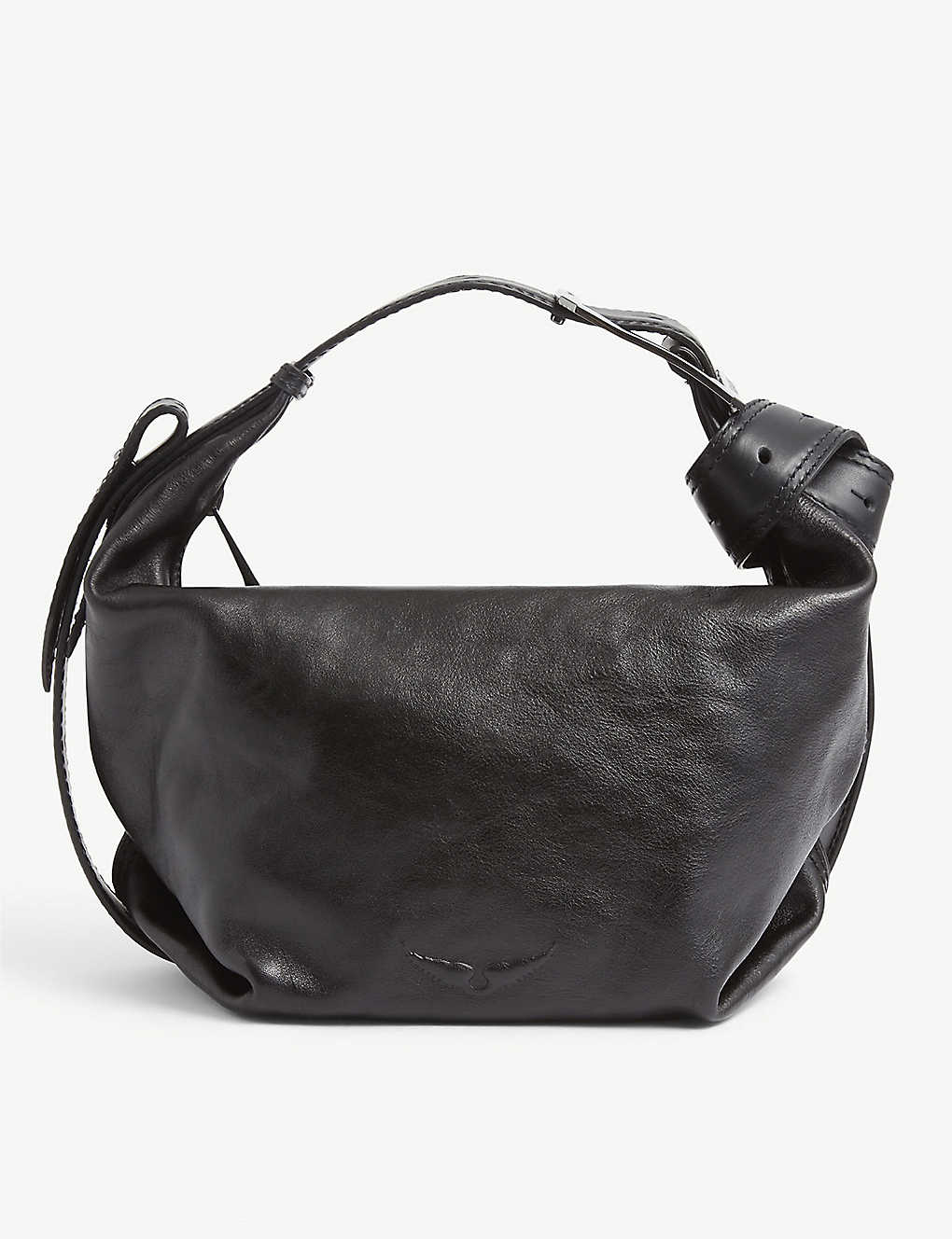 Zadig & Voltaire Le Cecilia Leather Shoulder Bag In Noir
