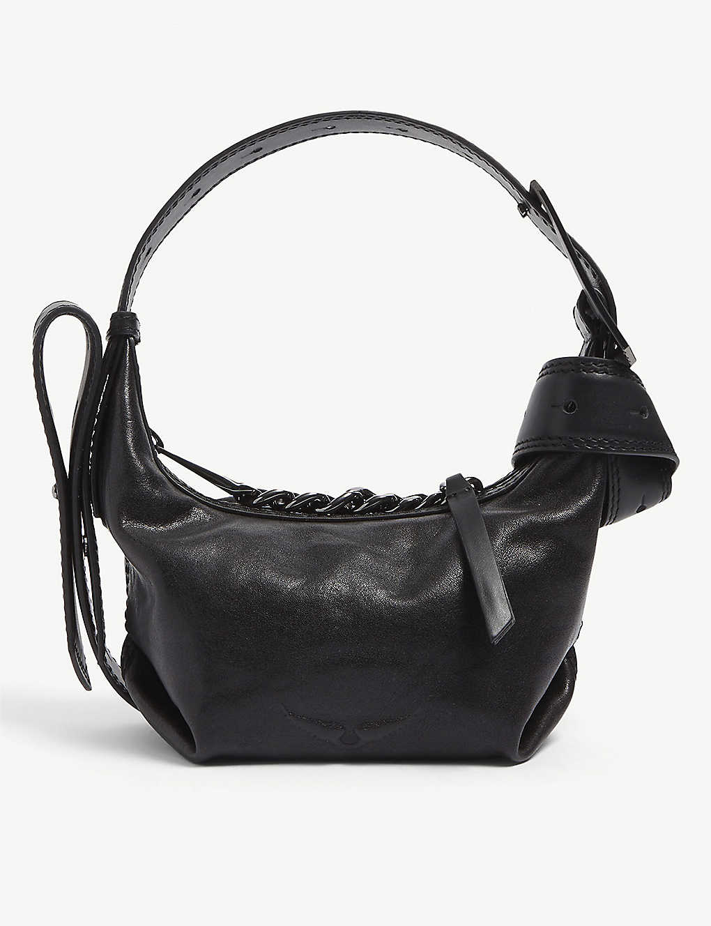 Zadig & Voltaire Le Celia Xs Leather Shoulder Bag In Noir