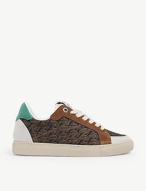 ZADIG&VOLTAIRE: ZV1747 Board leather and canvas trainers