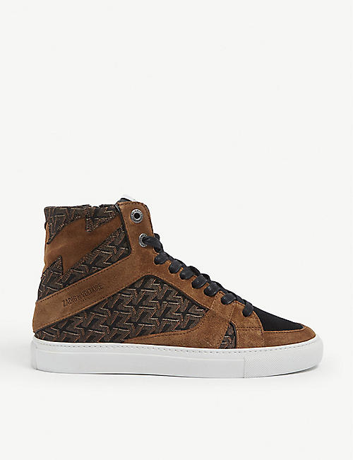 ZADIG&VOLTAIRE: Zv1747 monogram leather high-top trainers