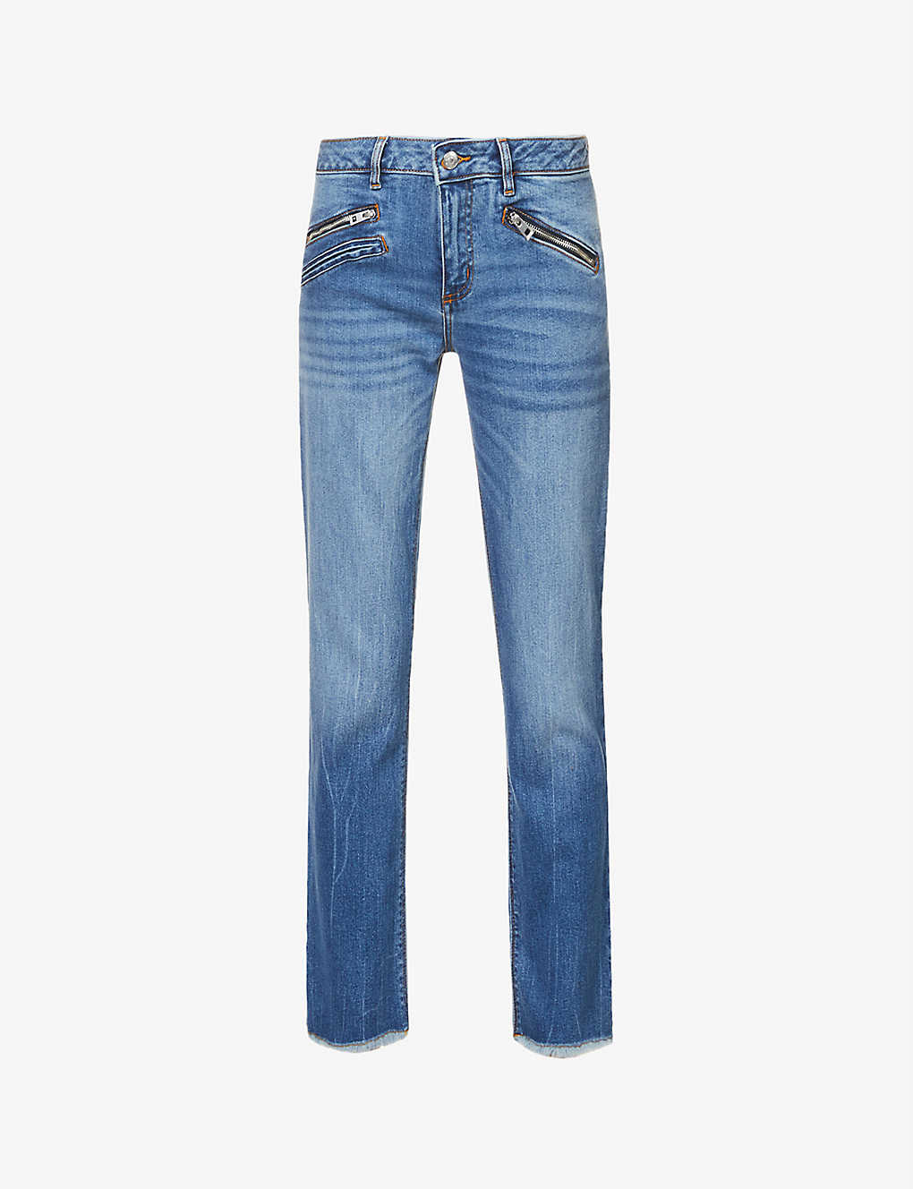 Zadig & Voltaire Ava Faded Mid-rise Stretch-denim Jeans In Blue