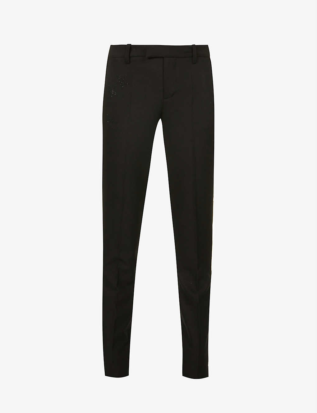 Zadig & Voltaire Prune Strass Mid-rise Woven Trousers In Noir
