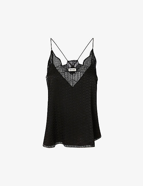 ZADIG&VOLTAIRE: Christy lace-trimmed silk-crepe de chine camisole