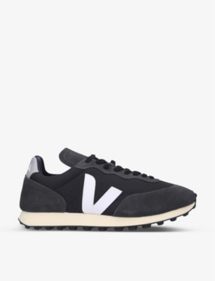 Shop Veja Men's Black/comb Men's Rio Branco Mesh And Leather Trainers