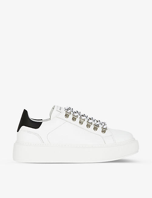 THE KOOPLES: Eyelet-detail leather trainers