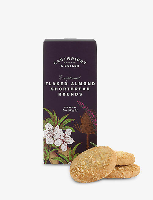 CARTWRIGHT & BUTLER: Flaked almond shortbread rounds 200g