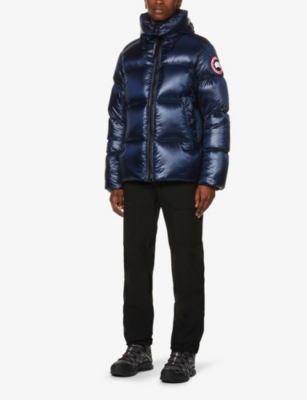 Shop Canada Goose Crofton Padded Recycled-nylon Jacket In Navy Blue