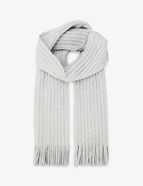HOMME PLISSE ISSEY MIYAKE: Pleated fringed-trim woven scarf