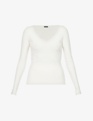JOSEPH: V-neck stretch-woven top