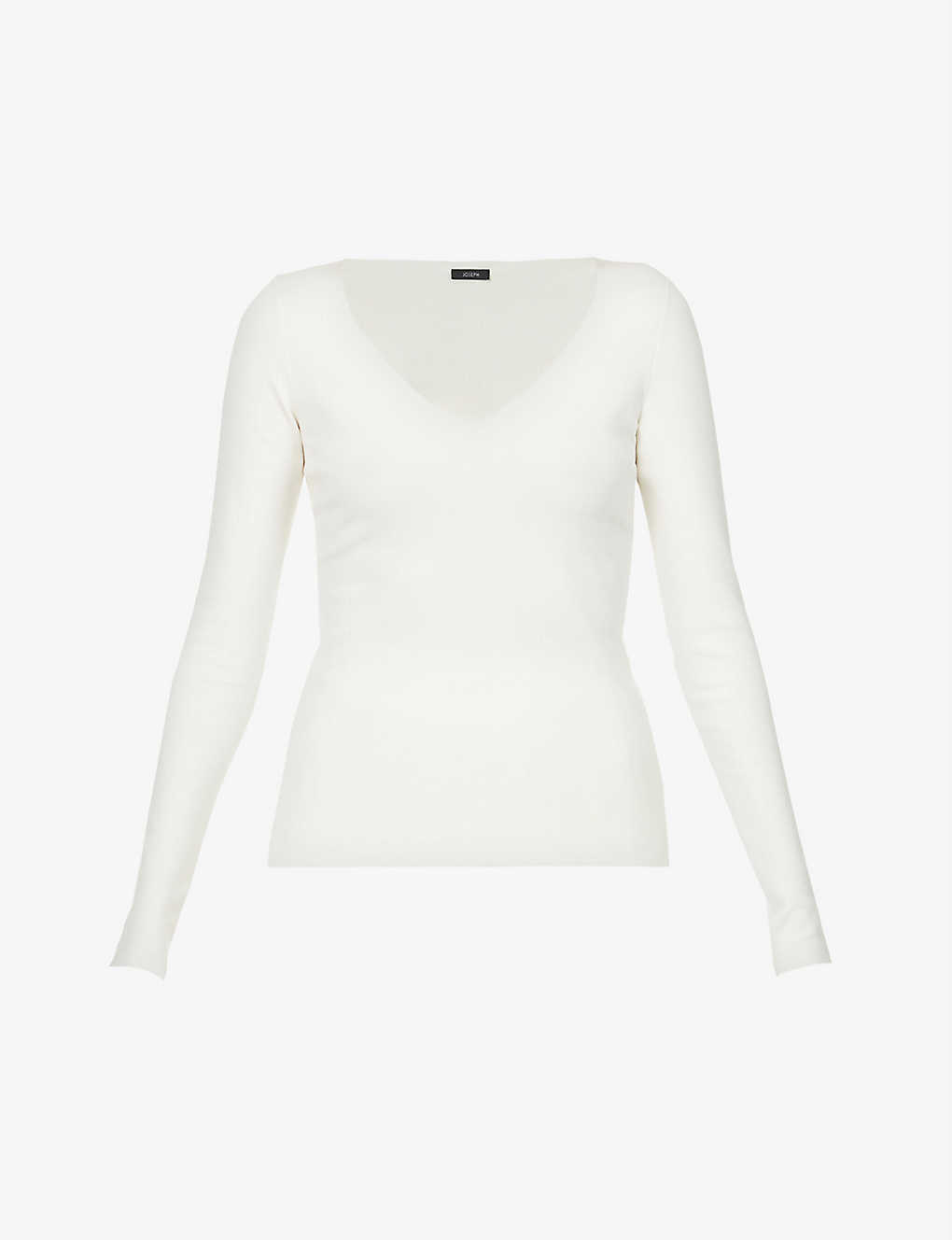 Joseph V-neck Stretch-woven Top In Ivory