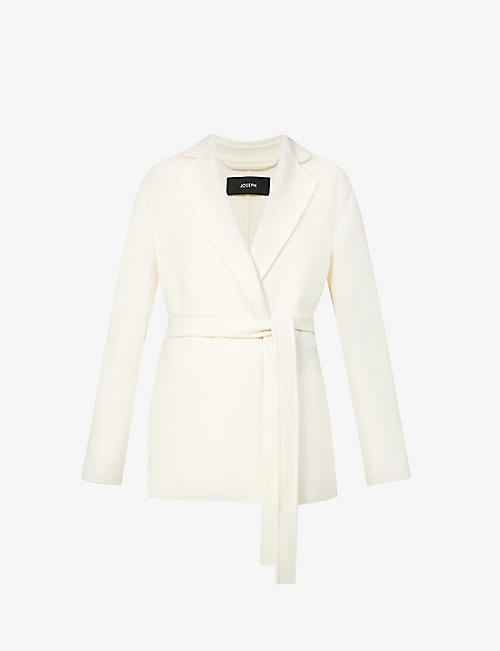 JOSEPH: Belted wool and cashmere-blend coat