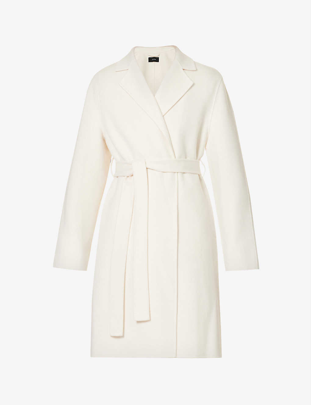 Joseph Womens Ivory Cenda Belted Wool And Cashmere-blend Coat