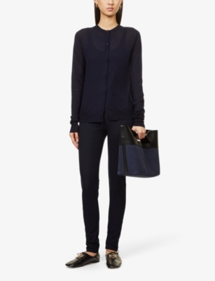 Joseph High-rise Slim-fit Stretch-woven Leggings In Navy
