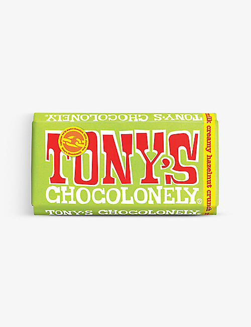 TONY'S: Milk chocolate creamy hazelnut crunch bar 180g
