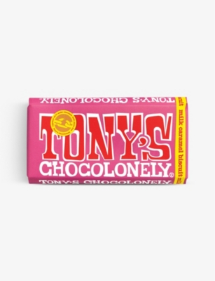 TONY'S: Chocolonely milk chocolate caramel biscuit bar 180g