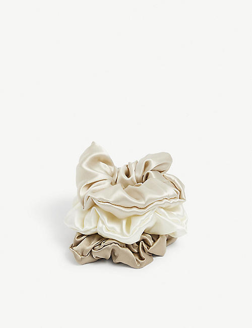 THE NAP CO: Large silk scrunchies pack of three