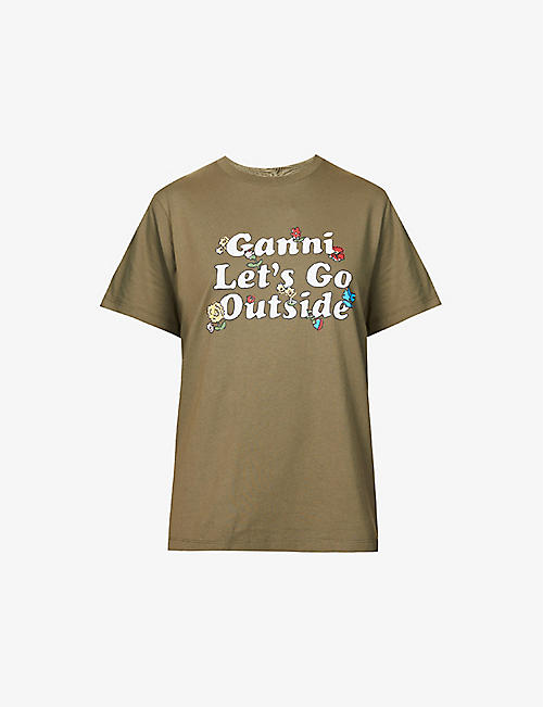 GANNI: Let's Go Outside organic cotton-jersey T-shirt