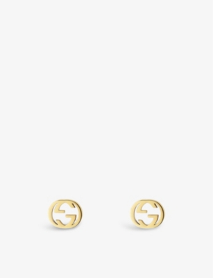 Gucci Yellow Gold Interlocking G Earrings