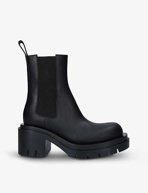 BOTTEGA VENETA: Lug heeled leather ankle boots