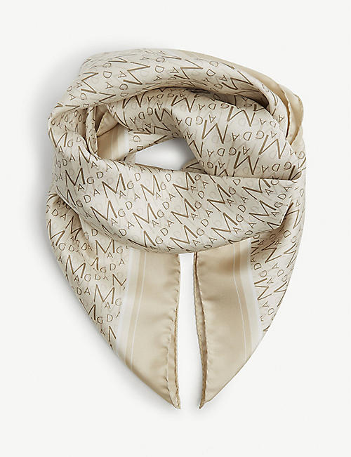 MAGDA BUTRYM: Logo-print silk scarf