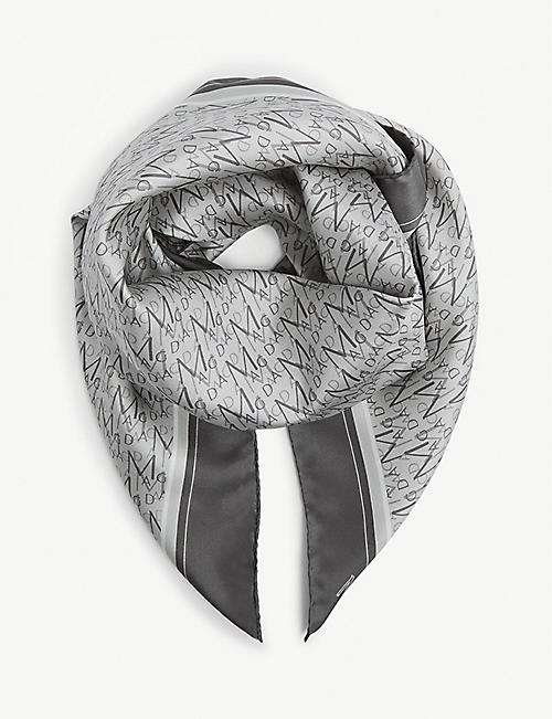 MAGDA BUTRYM: Logo-print silk scarf