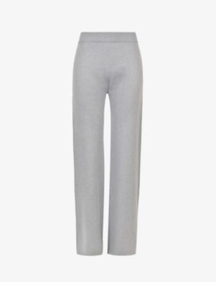 Magda Butrym Womens Grey Wide-leg High-rise Cashmere-cotton Blend ...
