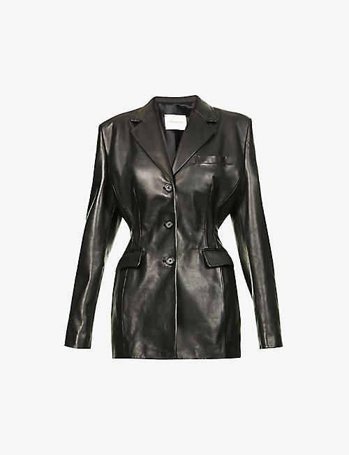 MAGDA BUTRYM: Fitted single-breasted leather blazer jacket