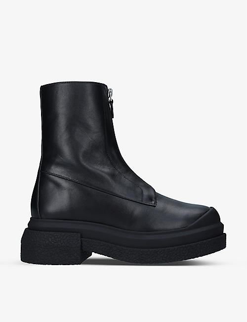 STUART WEITZMAN: Charli zip-up lug-soled leather boots