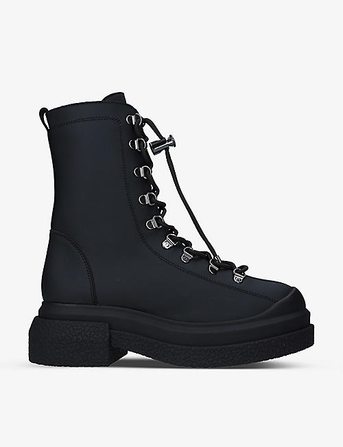 STUART WEITZMAN: Rockie lace-up lug-soled leather boots