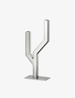 CHRISTOFLE: Arborescene stainless-steel candelabra 41cm