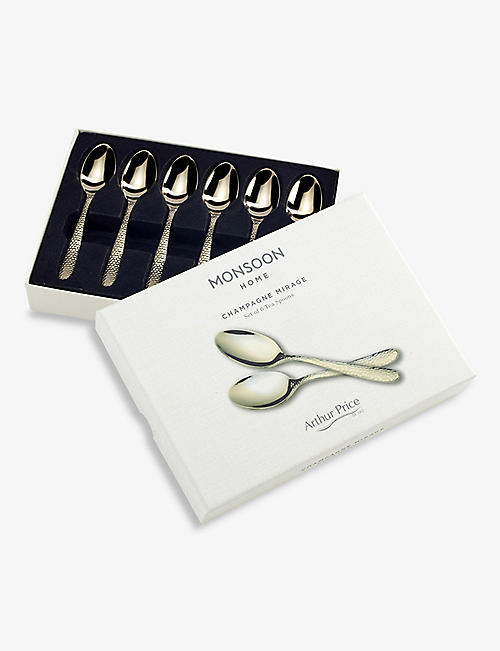 ARTHUR PRICE: Champagne Mirage tea spoon 6-piece set