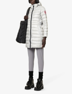 Shop Canada Goose Women's Silverbirch Cypress Padded Recycled-nylon Hooded Jacket In White