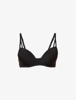 Calvin Klein Ck Seductive Comfort Branded Stretch-jersey Bra In Black