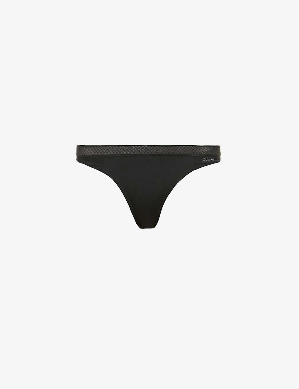 Shop Calvin Klein Women's Black Seductive Comfort Mid-rise Stretch-recycled Nylon Thong
