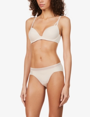 Shop Calvin Klein Womens  Seductive Comfort Stretch-jersey Briefs In Beechwood