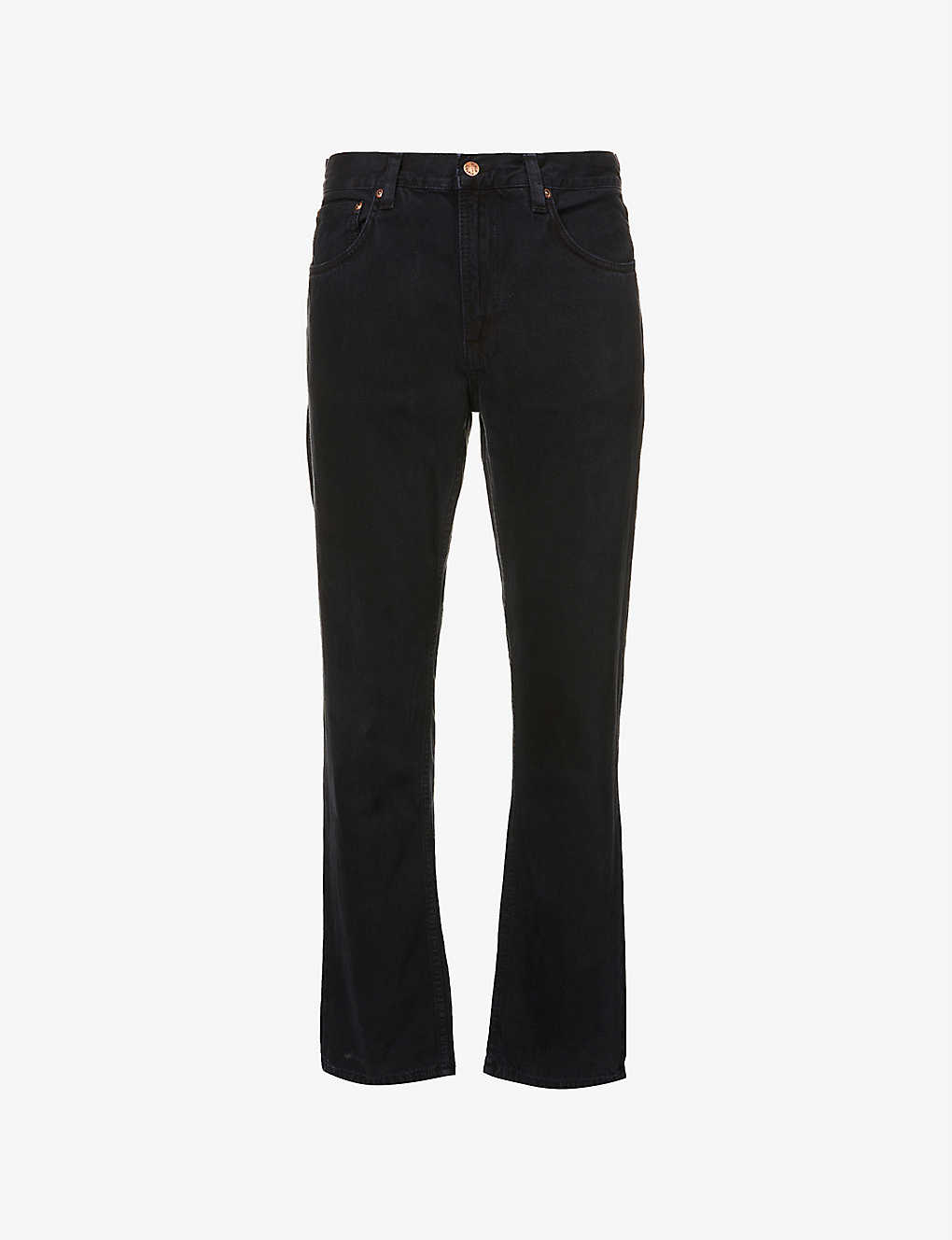 Nudie Jeans Mens Black Forest Gritty Jackson Slim-fit Straight Denim Jeans