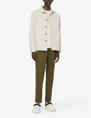 Nudie Jeans Easy Alvin Regular-fit Organic Stretch-cotton Trousers In Olive