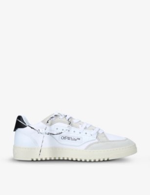 Off-white Vulcanized 5.0 Leather And Textile Trainers In White/blk